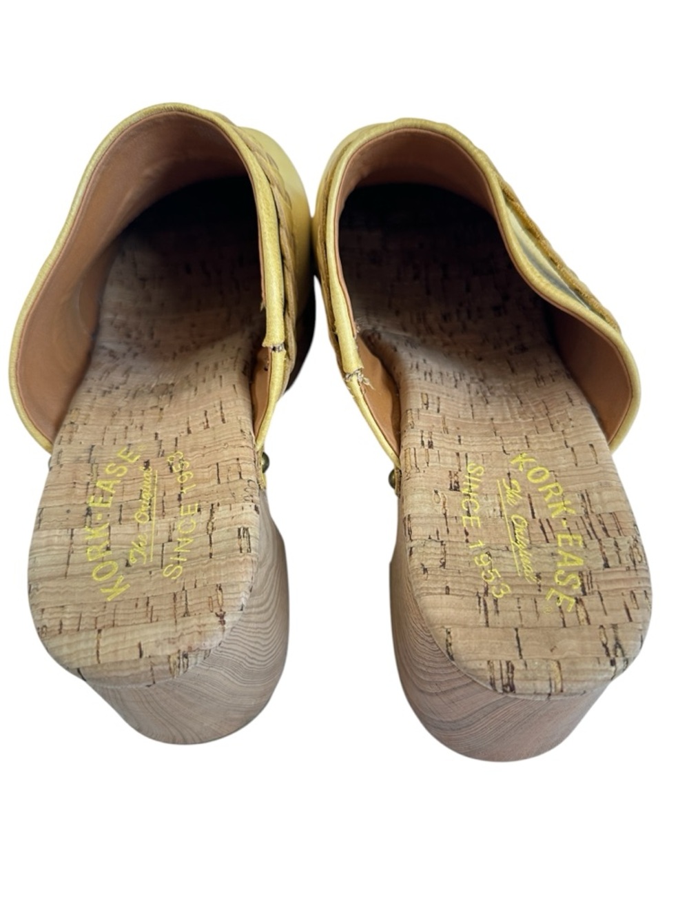 Kork-Ease Yellow Leather Braided Clog Mules - Picture 8 of 16